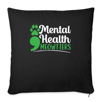 Prévention du suicide Sensibilisation à la santé mentale - Housse de coussin décorative 45 x 45 cm - noir - Devant