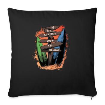 Surfing Barefoot Beach Surfer Board Summer Time - Sofa pillowcase 17,3'' x 17,3'' (45 x 45 cm) - black - Front