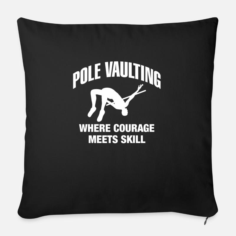 Pole Vaulting Shirt Gift Pole Vault Slogan - Sofa pillowcase 17,3'' x 17,3'' (45 x 45 cm) - black