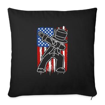 Dabbing American 4. Juli Funny Dab Dance Pose US - Sofakissenbezug 45 x 45 cm - Schwarz - Vorne