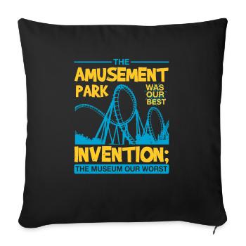 THE AMUSEMENT PARK INVENTION THE MUSEUM OUR WORST - Sofa pillowcase 17,3'' x 17,3'' (45 x 45 cm) - black - Front