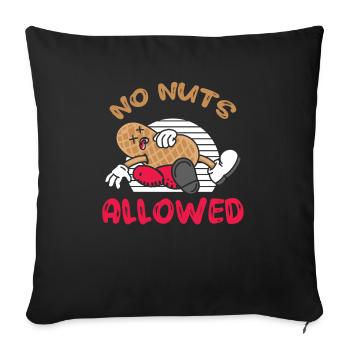 Pas de noix autorisées Personnes allergiques aux arachides - Housse de coussin décorative 45 x 45 cm - noir - Devant