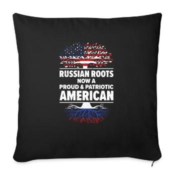 Né Russie Russie États-Unis - Housse de coussin décorative 45 x 45 cm - noir - Devant