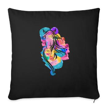 Buntes Pferd Wpap Art Geometrische Pop Art - Sofakissenbezug 45 x 45 cm - Schwarz - Vorne