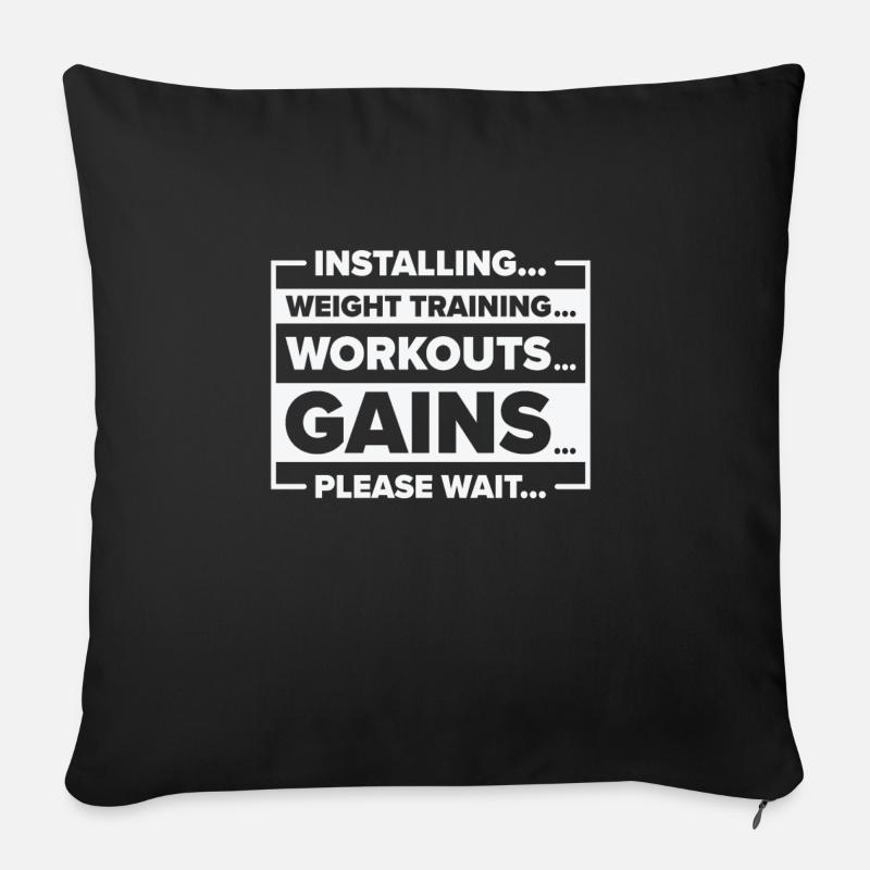 Installieren von Gewichtstraining Gym Lover - Sofakissenbezug 45 x 45 cm - Schwarz