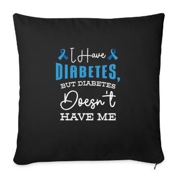 Diabetische Bauchspeicheldrüse - Sofakissenbezug 45 x 45 cm - Schwarz - Vorne