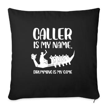 caller est mon nom tambour est mon game Design - Housse de coussin décorative 45 x 45 cm - noir - Devant