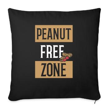 Zone sans arachides Personnes allergiques aux arachides - Housse de coussin décorative 45 x 45 cm - noir - Devant