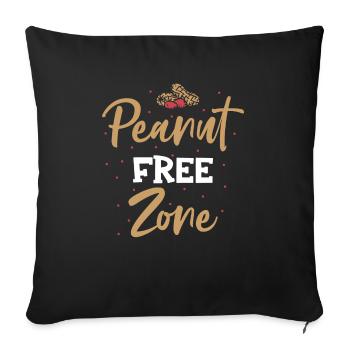Zone sans arachides Personnes allergiques aux arachides - Housse de coussin décorative 45 x 45 cm - noir - Devant