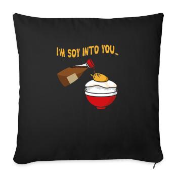 Sojasauce Kawaii I'm Soy Into You Japanische Sushi - Sofakissenbezug 45 x 45 cm - Schwarz - Vorne