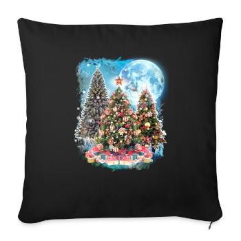 3 Moon Christmas Tree Cool Winter Season Snowman - Sofa pillowcase 17,3'' x 17,3'' (45 x 45 cm) - black - Front