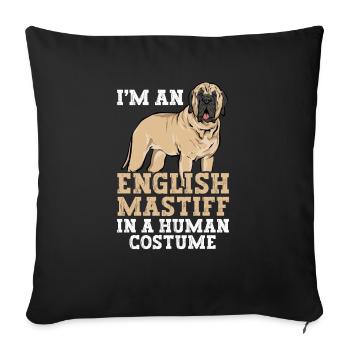 Mastiff Dog Old English Mastiff - Sofa pillowcase 17,3'' x 17,3'' (45 x 45 cm) - black - Front