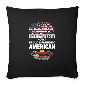 Geboren in Simbabwe Simbabwe Amerikaner USA - Sofakissenbezug 45 x 45 cm - Schwarz - Vorne