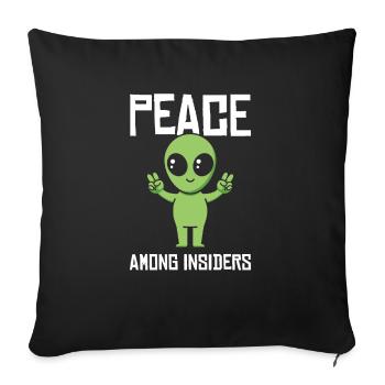 Alien Peace Alien Head Martian Space Outsider - Sofa pillowcase 17,3'' x 17,3'' (45 x 45 cm) - black - Front