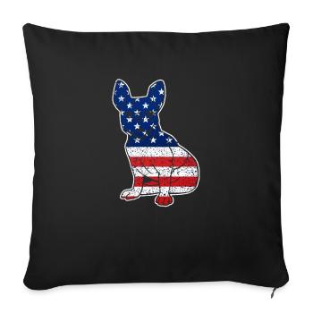 Bouledogue français 4 juillet Dog Lovers - Housse de coussin décorative 45 x 45 cm - noir - Devant