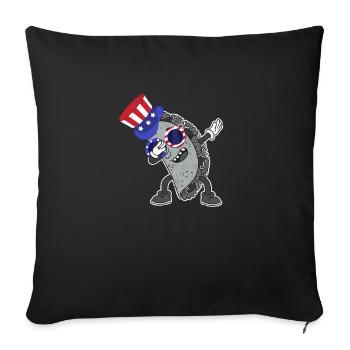 Dab Taco July 4 American Flag USA - Sofa pillowcase 17,3'' x 17,3'' (45 x 45 cm) - black - Front