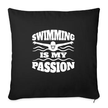 Nageuse Mme Swimming Club Nageurs - Housse de coussin décorative 45 x 45 cm - noir - Devant