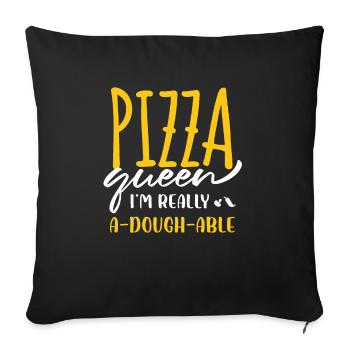 pizza queen In really adoughable design - Sofa pillowcase 17,3'' x 17,3'' (45 x 45 cm) - black - Front