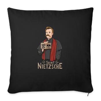 Saint Nietzsche Philosophy - Sofa pillowcase 17,3'' x 17,3'' (45 x 45 cm) - black - Front