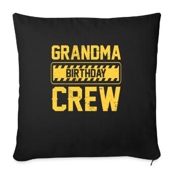 Grandma of the birthday team - Birthday building - Sofa pillowcase 17,3'' x 17,3'' (45 x 45 cm) - black - Front