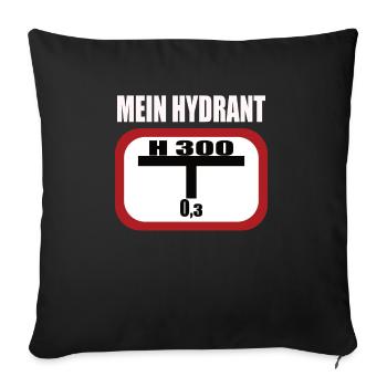 Lustiges Feuerwehr Hydrant - Sofakissenbezug 45 x 45 cm - Schwarz - Vorne