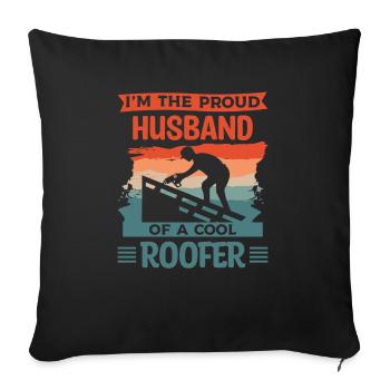 This Man Is An Awesome Husband And A Roofer - Sofa pillowcase 17,3'' x 17,3'' (45 x 45 cm) - black - Front