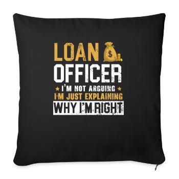 Credit Officer Job Profession Debt Loan Officer - Sofa pillowcase 17,3'' x 17,3'' (45 x 45 cm) - black - Front