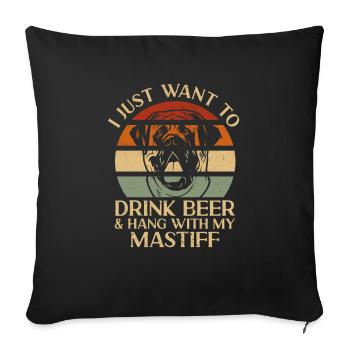 Mastiff Dog Old English Mastiff - Sofa pillowcase 17,3'' x 17,3'' (45 x 45 cm) - black - Front
