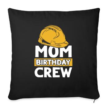 Maman De L’Équipe D’Anniversaire - Construction d’anniversaire - Housse de coussin décorative 45 x 45 cm - noir - Devant