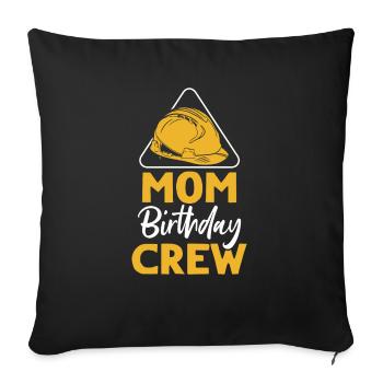 Maman De L’Équipe D’Anniversaire - Construction d’anniversaire - Housse de coussin décorative 45 x 45 cm - noir - Devant