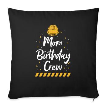 Maman De L’Équipe D’Anniversaire - Construction d’anniversaire - Housse de coussin décorative 45 x 45 cm - noir - Devant