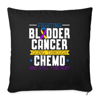 Bladder Cancer Warrior Bladder Cancer Awareness - Sofa pillowcase 17,3'' x 17,3'' (45 x 45 cm) - black - Front