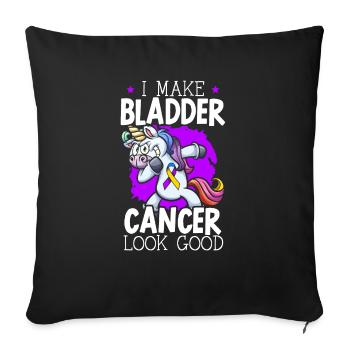 Cancer de la vessie Guerrier Sensibilisation au cancer de la vessie - Housse de coussin décorative 45 x 45 cm - noir - Devant