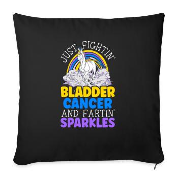 Cancer de la vessie Guerrier Sensibilisation au cancer de la vessie - Housse de coussin décorative 45 x 45 cm - noir - Devant