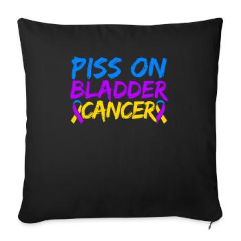 Mois de la sensibilisation au cancer de la vessie - Housse de coussin décorative 45 x 45 cm - noir - Devant