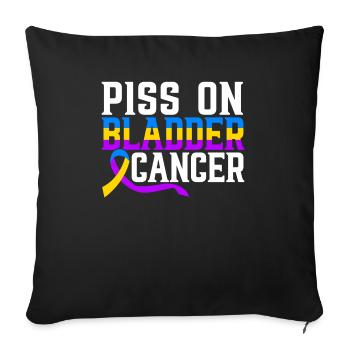 Mois de la sensibilisation au cancer de la vessie - Housse de coussin décorative 45 x 45 cm - noir - Devant