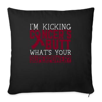 Sensibilisation au myélome multiple Warrior Myelome Cancer - Housse de coussin décorative 45 x 45 cm - noir - Devant