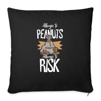 Allergique aux arachides Allergique au risque - Housse de coussin décorative 45 x 45 cm - noir - Devant