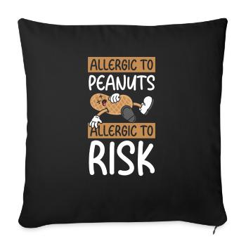 Allergique aux arachides Allergique au risque - Housse de coussin décorative 45 x 45 cm - noir - Devant