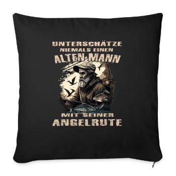 Fishing Angler Fishing Rod - Sofa pillowcase 17,3'' x 17,3'' (45 x 45 cm) - black - Front