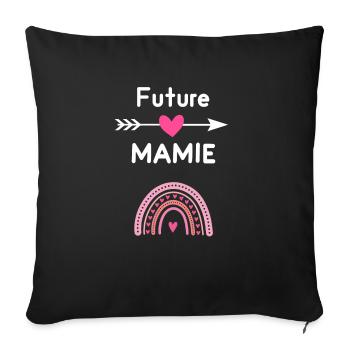 Future mamie cadeau annonce grossesse grand-mère - Housse de coussin décorative 45 x 45 cm - noir - Devant