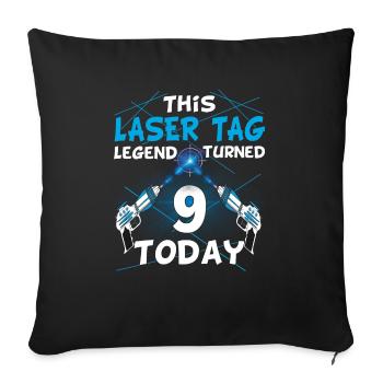 Laser Tag Birthday Party - Laser Tag Birthday - Housse de coussin décorative 45 x 45 cm - noir - Devant