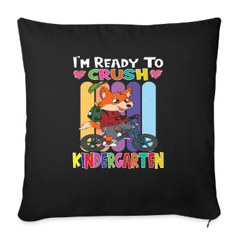 Kindergarten Child Kindergarten Gift - Sofa pillowcase 17,3'' x 17,3'' (45 x 45 cm) - black - Front