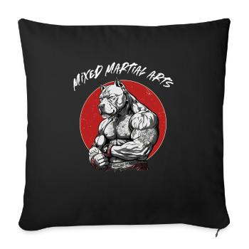 Mixed Martial Arts Pitbull- Cage Fighter Freies - Sofakissenbezug 45 x 45 cm - Schwarz - Vorne