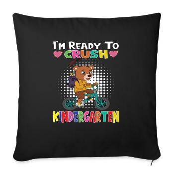 Kindergarten Child Kindergarten Gift - Sofa pillowcase 17,3'' x 17,3'' (45 x 45 cm) - black - Front