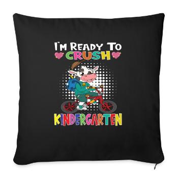 Kindergarten Child Kindergarten Gift - Sofa pillowcase 17,3'' x 17,3'' (45 x 45 cm) - black - Front