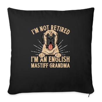 Mastiff Chien Vieux Mastiff anglais - Housse de coussin décorative 45 x 45 cm - noir - Devant