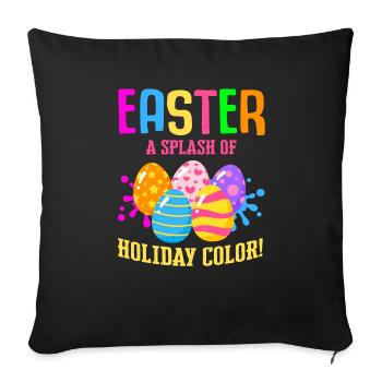Easter Colorful Egg Dye Rabbit Egg Hunt - Sofa pillowcase 17,3'' x 17,3'' (45 x 45 cm) - black - Front