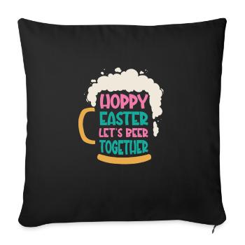 Easter Bunnies Beer Drinking Holiday Rabbit - Sofa pillowcase 17,3'' x 17,3'' (45 x 45 cm) - black - Front