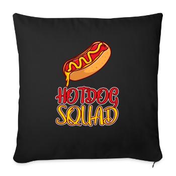 Hot Dog Squad Cool Weiner Puppy Dog Lover Humor - Sofa pillowcase 17,3'' x 17,3'' (45 x 45 cm) - black - Front